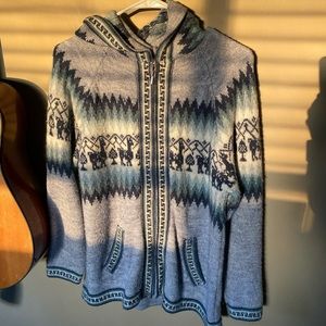 Alpaca wool zip up sweater